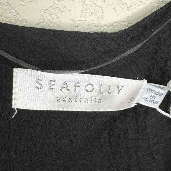 Seafolly Essential Cover Up Dress Womens Small DoubleCloth Tunic Pockets New - Picture 4 of 9